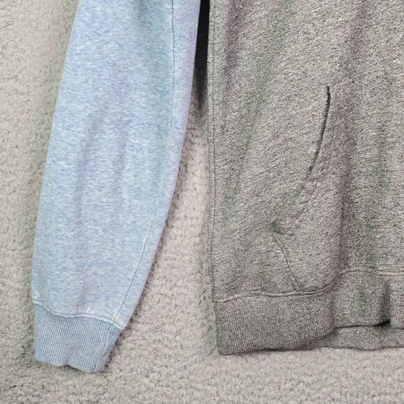 Quiksilver Full Zip Hoodie M Gray & Light Blue Colorblock Streetwear - Picture 8 of 16